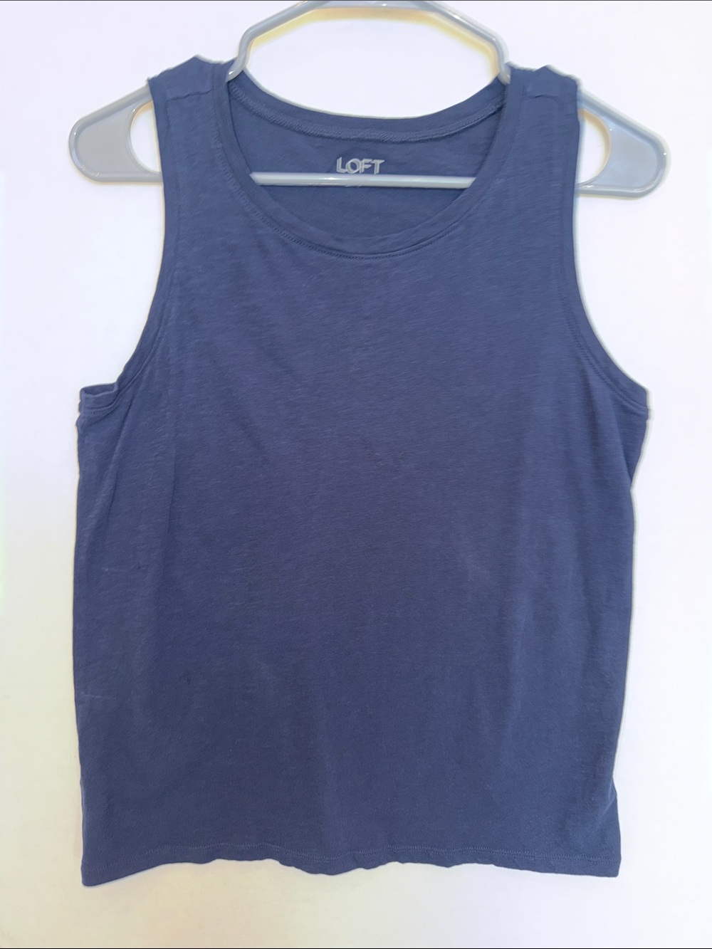 LOFT Navy Cotton Crewneck Tee